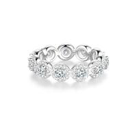 Lisandra Scott Shiny Bella Ring 925 Sterling Silver Cubic Zirconia with Glitter Highlight Round Modern Sparkling Silver Ring for Women and Women, precious metal Crystal stone