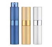 LISAPACK 8ML Atomizer Perfume Spray Bottle for Travel (3 PCS) Empty Cologne Dispenser, Portable Sprayer (Gold, Silver, Blue)
