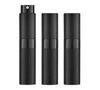 LISAPACK 8ML Atomizer Perfume Spray Bottle for Travel (3 PCS) Empty Cologne Dispenser, Portable Sprayer (Black)
