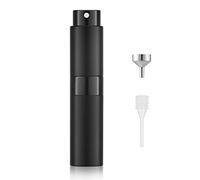 Lisapack 8ML Atomizer Perfume Spray Bottle for Travel, Empty Refillable Cologne Dispenser, Portable Sprayer for Men and Women (Matte Black)