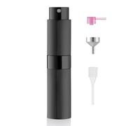LISAPACK 8ml Perfume Atomizer Spray Bottle, 1pcs Travel Cologne Sprayer Refillable, Empty Mini Portable Perfume Dispenser (Black)