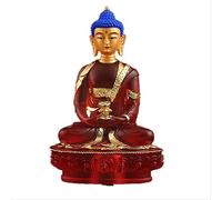 LISAQ 21cm New Super Big Amitabha Buddha Statue Red Resin Exquisite Figurines Home Putting Decoration