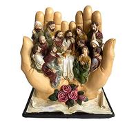 LISAQ Religious Character Resin Statue The Last Supper On The Palm Christian Jesus Resin Sculpture Home Decoration
