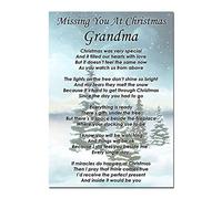 Lisa's Gifts Missing You at Christmas Grandma Memorial Graveside Funeral Poem Keepsake Card Includes Free Ground Stake F373