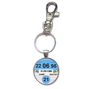 Lisa's Gifts Personalised 21st Birthday Car Tax Disc Pendant On A Spring Hook Keyring Bag Tag N625, Blue