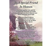 Lisa's Gifts to A Loving Friend in Heaven Memorial Graveside Funeral Poem Keepsake Card Includes Free Ground Stake F395