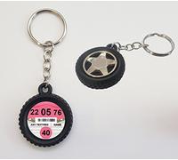 Lisasgiftsforyou Personalised Any Name & Date Pink Tax Disc Car Tyre Novelty Keyring N406