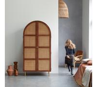 Lisbeth - Elm and cane cabinet Brown
