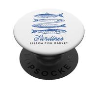Lisboa Sardines Vintage Fish Market Illustration Portugal PopSockets Adhesive PopGrip