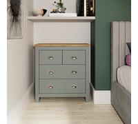 Lisbon 2+2 Drawer Chest Storage Bedroom Cabinet Furniture Light Grey