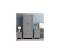 Lisbon 2 Door Double Wardrobe In Light Grey Bedroom Furniture