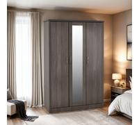 Lisbon 3 Door Wardrobe - Black Wood Grain
