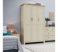 Lisbon 3 Door Triple Wardrobe In Cream - Bedroom Furniture