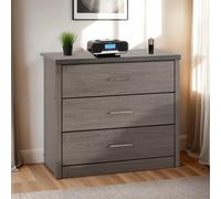 Seconique 3-Drawer Chest Lisbon – Black Wood Grain