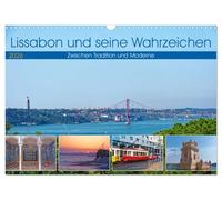 Lisbon and its landmarks - between tradition and modernity UK-Version (Wall Calendar 2026 DIN A3 Landscape), CALVENDO 12 Month Wall Calendar