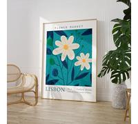 Lisbon Flower Market Poster Wall Prints Art A5 A4 A3 A2 A1 Maxi Home Decor Unframed Botanical Floral Trendy Artist Matisse Style Artwork - 9129 (Maxi - 61cm x 91cm)