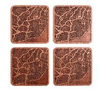 Lisbon Map Coaster, Set of 4, Sapele Wooden Coaster with City Map, Handmade