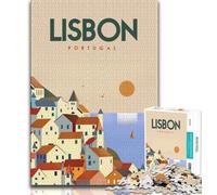 Lisbon Portugal 1000 Piece Jigsaw Puzzles for Teenagers,Learning Educational Toy for Is Ideal As A Gift for The Whole Family 50x75cm