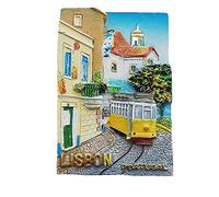 Lisbon Portugal 3D Fridge Magnet Tourist Souvenir Gift Home Kitchen Decoration Magnetic Sticker, Lisbon Portugal Refrigerator Magnet Collection