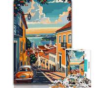 Lisbon Portugal City 1000 Piece Jigsaw Puzzles for Adults,Challenging Game Gifts for Is Ideal As A Gift for The Whole Family 38x26cm