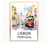 lisbon portugal Cityscape Skyline Map Print Picture Poster Gift A4 UNFRAMED 2 wall art Home decor Decorating landmarks