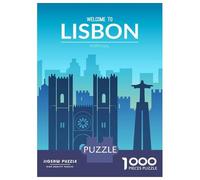 Lisbon Portugal Jigsaw Puzzle 1000 Pieces, Romantic City Break Scene, Matte Printed Jigsaw for Travel Lovers, Screen-Free Fun, 52x38cm/1000pcs