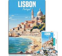 Lisbon Portugal Jigsaw Puzzles for Adults,for Educational Game Challenge Toy for Is Ideal As A Gift for The Whole Family 50x75cm