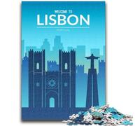 Lisbon Portugal JigsawPuzzle 1000 Pieces for Teenagers, Family Activity with Matching Poster And Trivia Sheet for Age 14+ 1000pcs(50x75cm)
