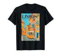 Lisbon Portugal Streetcar Retro Travel Art Vintage Europe T-Shirt
