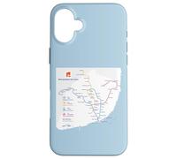 Lisbon Portugal Subway Train Railway - Souvenir Route Map Case for iPhone 16 Plus