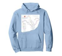 Lisbon Portugal Subway Train Railway - Souvenir Route Map Pullover Hoodie