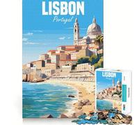 Lisbon Portugal Teenager Jigsaw Puzzles 1000 Pieces Mind Workout Snug Connection Home Fun Festive Gift (38x26cm)