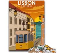 Lisbon Portugal Tram Art 1000 Pieces Jigsaw Puzzles For Teens And Adults, Stress Reliever Difficult Challenge for Home Decoration for 14+ 1000pcs(26x38cm)
