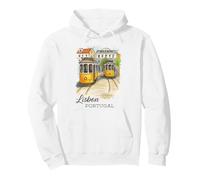 Lisbon Portugal Tram Vintage City Art Pullover Hoodie