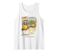 Lisbon Portugal Tram Vintage City Art Tank Top
