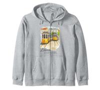 Lisbon Portugal Tram Vintage City Art Zip Hoodie