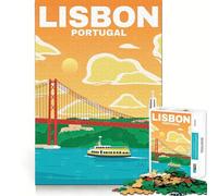 LISBON PORTUGAL TRAVEL ART Jigsaw Puzzle 1000 Piece Calm Game Serene Game Joyful Challenge (50x75cm)