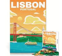 LISBON PORTUGAL TRAVEL ART Jigsaw Puzzle 1000 Piece Calm Game Serene Game Joyful Challenge (50x75cm)