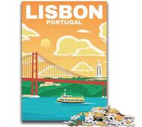 LISBON PORTUGAL TRAVEL ART Puzzles for Adults Teens 2000pc Puzzle, Educational Games DIY Toys with Matching Poster And Trivia Sheet for Age 14+ 2000pcs(70x100cm)