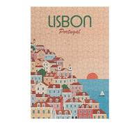 Lisbon, Portugal Wooden Jigsaw Puzzle for Adults, 300 PCS