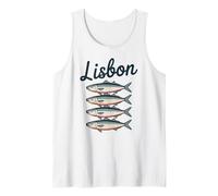 Lisbon Sardine, Portugal Travel Fun Vintage Fish Souvenir Tank Top