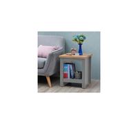 Lisbon Side Lamp Table Bedside Cabinet With Open Storage Light Grey