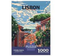 Lisbon Street View Jigsaw Puzzle 1000 Pieces, Romantic City Break Scene, Matte Printed Jigsaw for Travel Lovers, Screen-Free Fun, 38x26cm/1000pcs