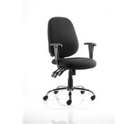 dynamic Permanent Contact Task Operator Chair with Adjustable Armrest and Seat Lisbon Black