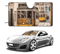 Lisbon Tram Car Windshield Sun Shade Keep Car Interior Cool 51"x28" Folding Front Window Sun Shade, Heat Shield for SUV, Truck, Blocks UV