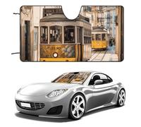 Lisbon Tram Car Windshield Sun Shade Keep Car Interior Cool 55"x30" Folding Front Window Sun Shade, Heat Shield for SUV, Truck, Blocks UV