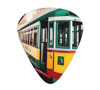 Lisbon Tram Guitar Pick - All-Over Print on One Side - ABS Material - Various Thickness for a Varied Music Experience - Ideal for Guitars and Ukuleles, Guitar Picks
