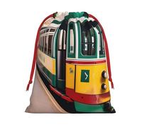 Lisbon Tram Pattern Christmas Drawstring Bags Gift Wrapping Bag Small Gifts Candy Jewelry Wedding Wrap Bag