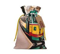 Lisbon Tram Pattern Print Drawstring Pouches For Gifts,Reusable Fabric Gift Bags,For Holiday And Party Presents