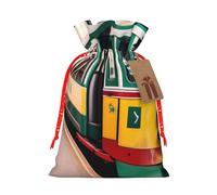 Lisbon Tram Pattern Print Gift Drawstring Bags Reusable Holiday Party Favors Treats Accessories Or Keepsakes
